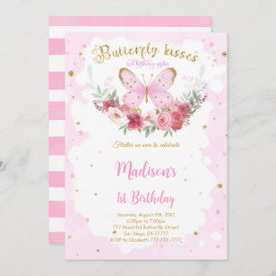 Editable Butterfly Birthday Invitation