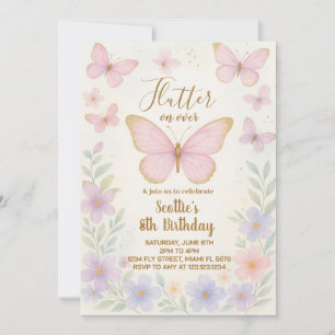 Editable Butterfly Birthday Party Invitation