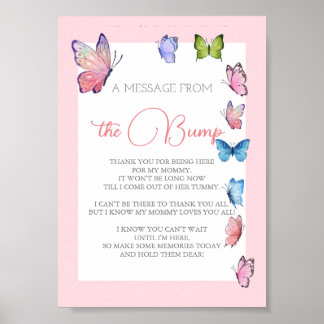 Editable Butterfly The Bump Sign