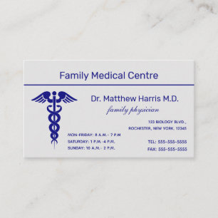 Editable Caduceus Medical Professional  Business  Business Card