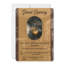 Editable Cafe Opening Invitation Card Design