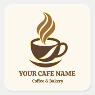 Editable Cafe Opening Sticker Logo Design
