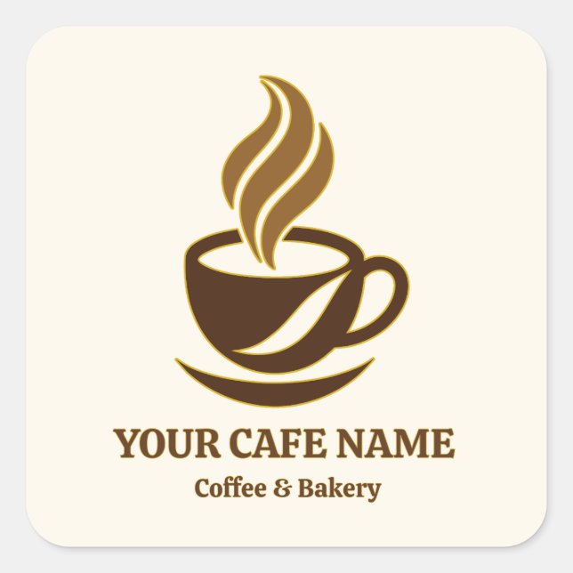 Editable Cafe Opening Sticker Logo Design (Front)