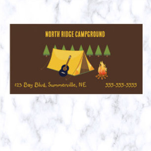 Editable Campground  Business Card