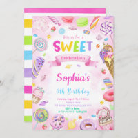 Editable Candy Birthday Invitation