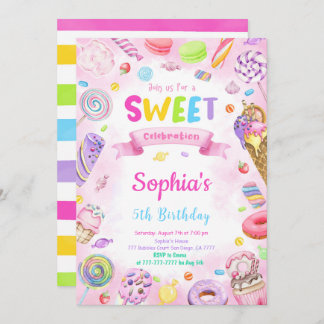 Editable Candy Birthday Invitation