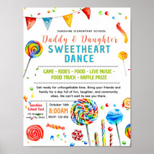 Editable candy school dance flyer poster