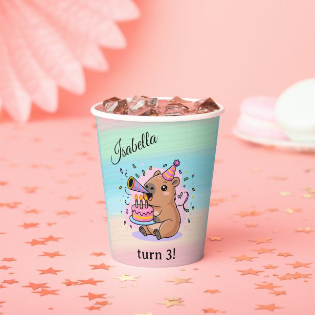 Editable Capybara Birthday Party Cup  (Insitu)