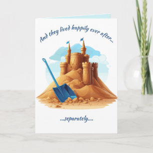 Editable Castle Happy Divorce Day Card