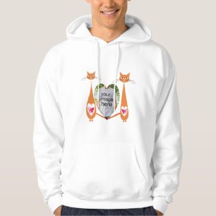 Editable Cat Love Heart Custom Design Hoodie