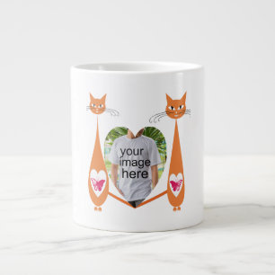 Editable Cat Love Heart – Custom Design Large Coffee Mug