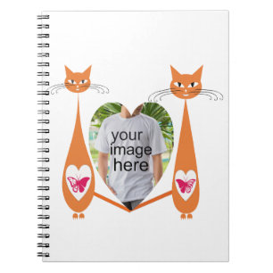 Editable Cat Love Heart Custom Design Notebook