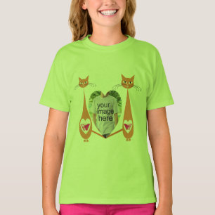 Editable Cat Love Heart  Custom Design T-Shirt