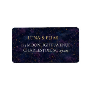 Editable Celestial Gothic Wedding Return Address L Label