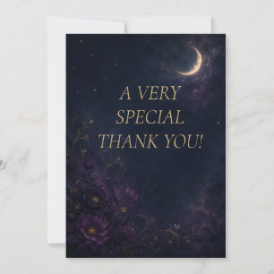 Editable Celestial Gothic Wedding Thank You Card