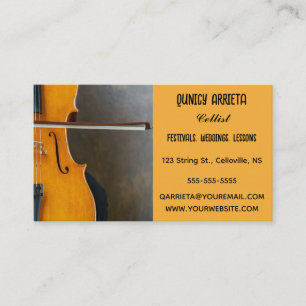 Editable Cellist Musician Business Card