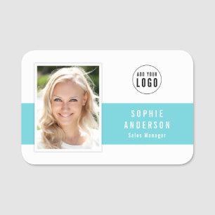 Editable Center Color Add Your Logo Photo Name Tag
