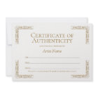 Editable Certificate of Authenticity Template