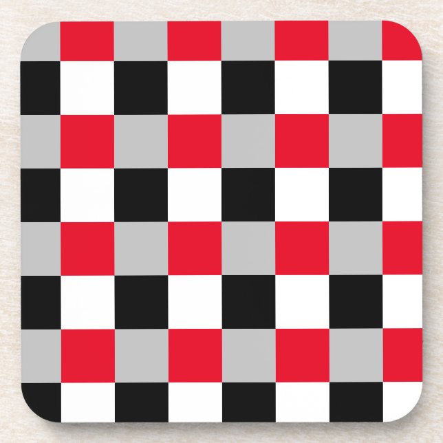 Editable chequerboard pattern coaster (Front)