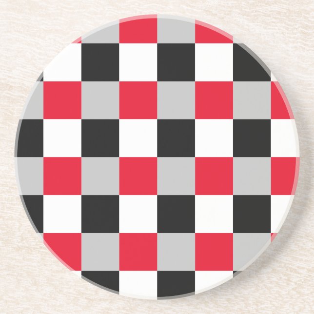 Editable chequerboard pattern coaster (Front)