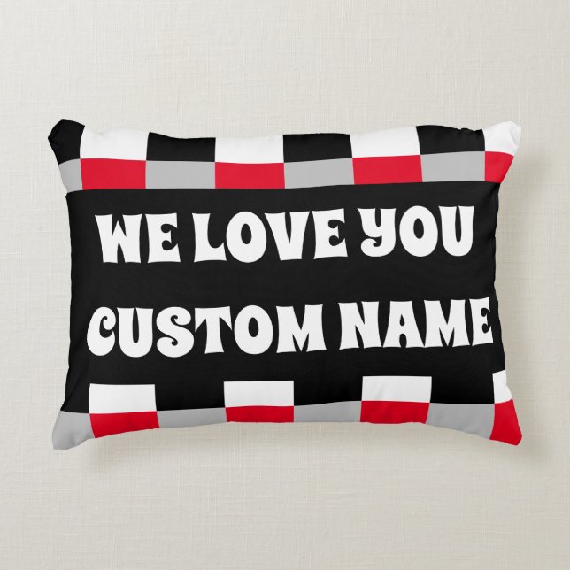 Editable chequerboard pattern decorative cushion (Front)