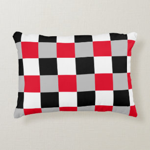 Editable chequerboard pattern decorative cushion