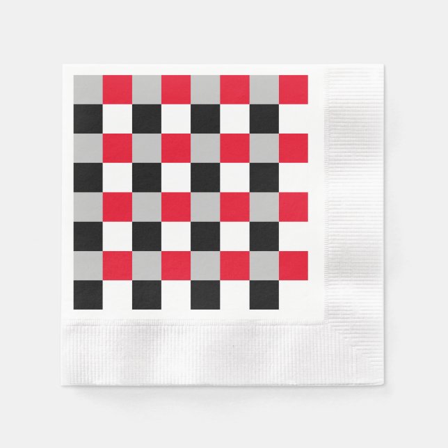 Editable chequerboard pattern napkin (Front)