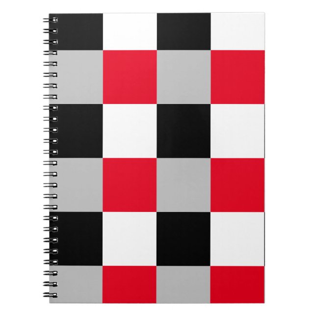 Editable chequerboard pattern notebook (Front)