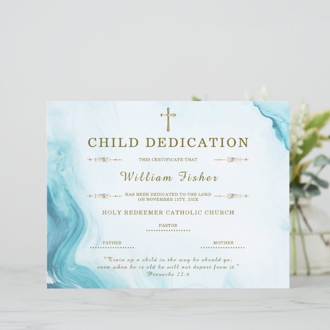 Editable Child Dedication Certificate Template (Standing Front)
