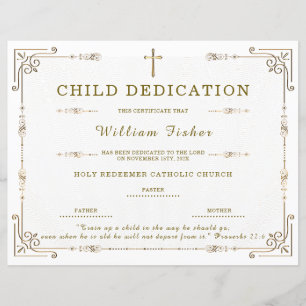 Editable Child Dedication Certificate Template