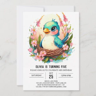  Editable Children Bird Birthday Invitation