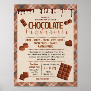 Editable chocolate fundraiser flyer poster