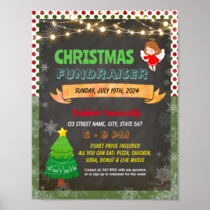 Editable Christmas angel tree fundraiser flyer Poster