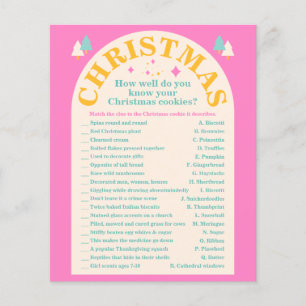 Editable, Christmas cookie, Holiday game card 