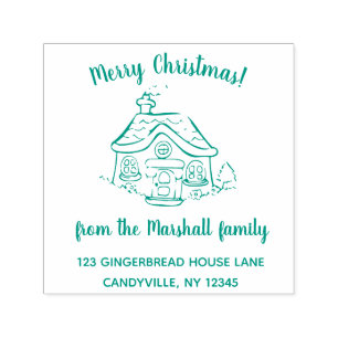 Editable Christmas House Address Self-inking Stamp