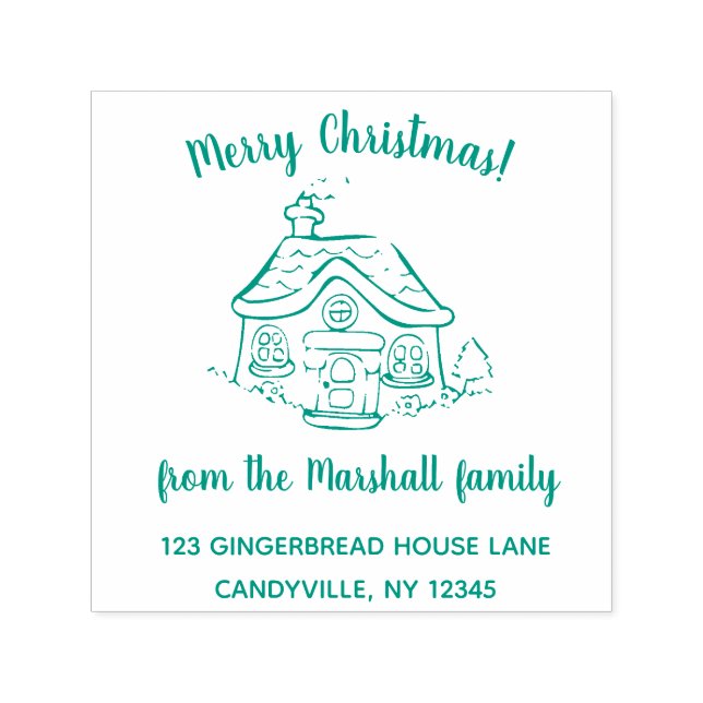 Editable Christmas House Address Self-inking Stamp (Design)