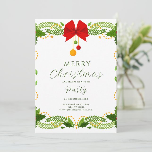 Editable Christmas House Party girls night Holiday Invitation (Standing Front)
