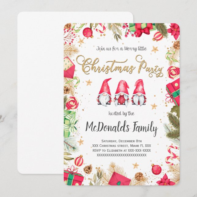 Editable Christmas Invitation (Front/Back)