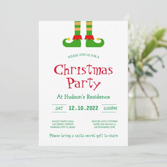 Editable Christmas Invitation (Standing Front)