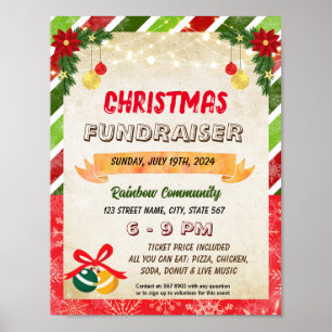 Editable Christmas ornament Fundraiser Flyer Poster