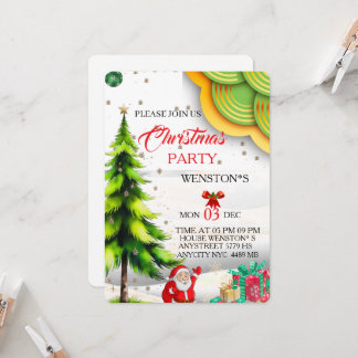 Editable Christmas Party Invitation, Printable Invitation