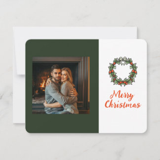 Editable Christmas with Family Photo Postcard