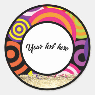 editable circle style frame classic round sticker