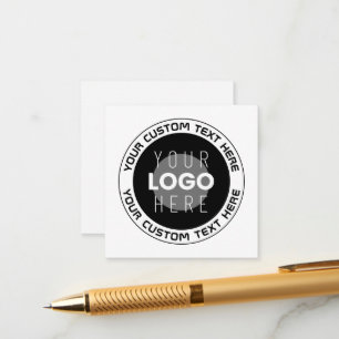 Editable Circular Text & Replaceable Logo   B&W Enclosure Card