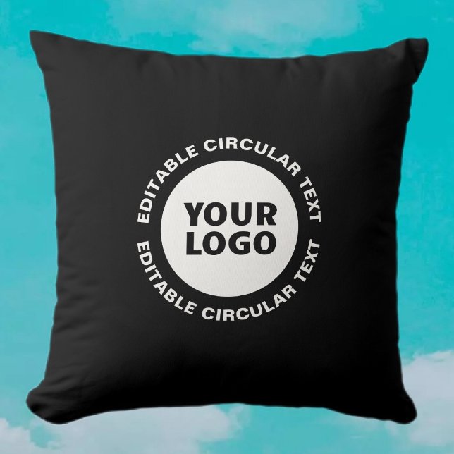 Editable Circular Text Template & Your Logo Cushion (Creator Uploaded)