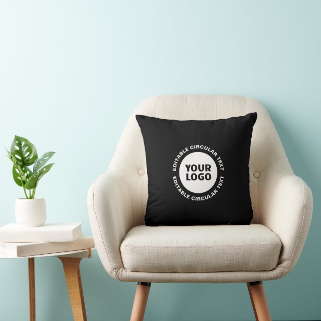 Editable Circular Text Template & Your Logo Cushion (Chair)