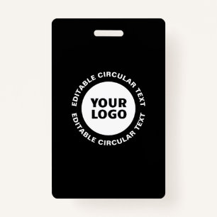 Editable Circular Text Template & Your Logo ID Badge