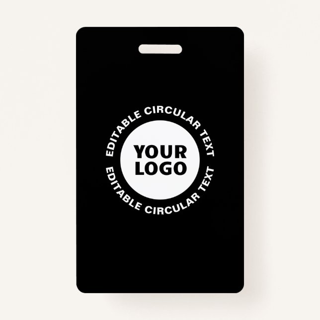Editable Circular Text Template & Your Logo ID Badge (Front)
