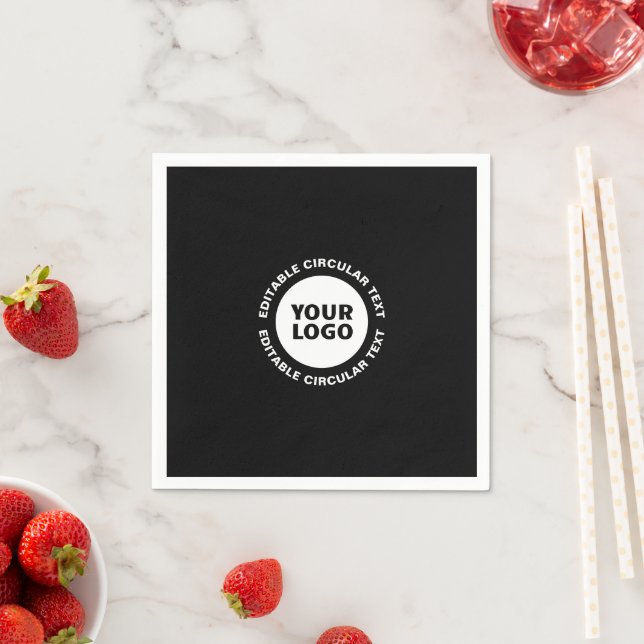 Editable Circular Text Template & Your Logo Napkin (Insitu)