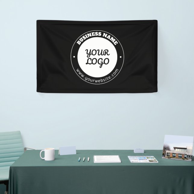Editable Circular Text & Uploaded Logo Template  Banner (Tradeshow)